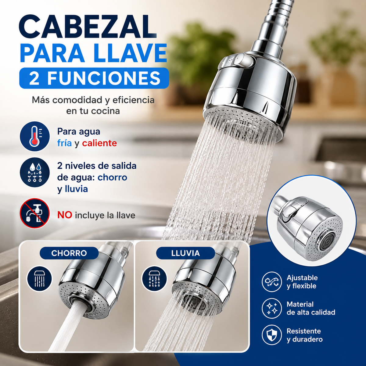 Adaptador Flexible Manguera Lavaplatos