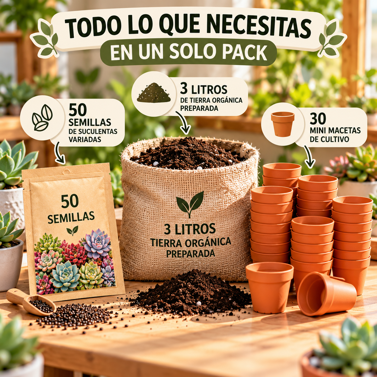 Mega Pack 50 Semillas Suculentas Premium