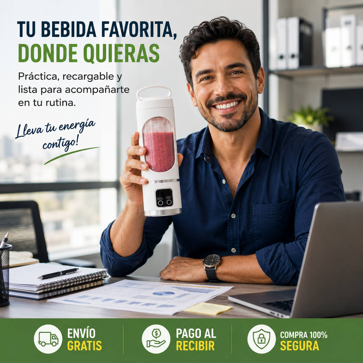 Vaso Licuadora Portatil Recargable Usb