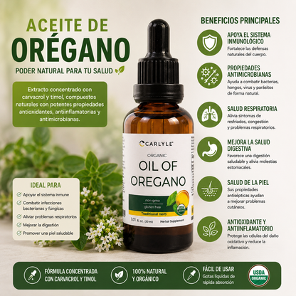 Aceite de Orégano - Antioxidante, Antiinflamatorio, Antimicrobiano