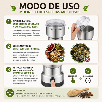 Molino De Café Y Especias Eléctrico