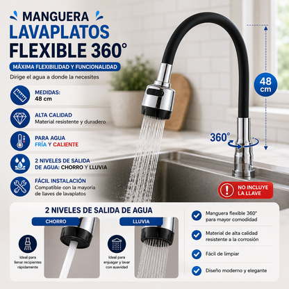 Adaptador Flexible Manguera Lavaplatos
