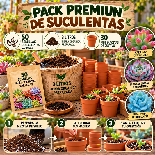 Mega Pack 50 Semillas Suculentas Premium